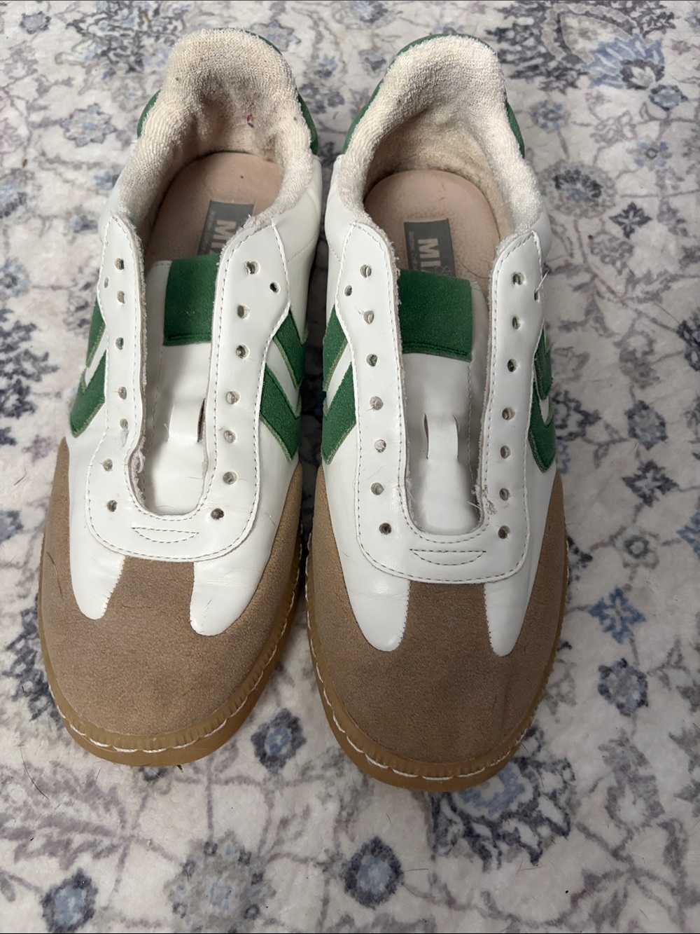 MIA Kids Sneakers White Green Tan